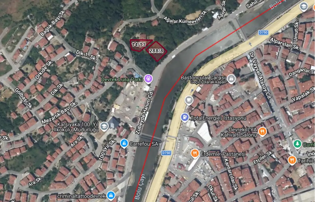 DEVREK MERKEZ'DE İMARLI, 2284M² SATILIK ARSA