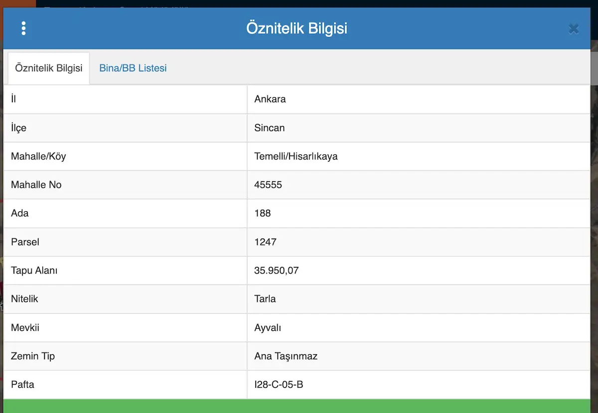 SİNCAN TEMELLİ HİSARLIKAYA DA SATILIK TARLA HİSSESİ