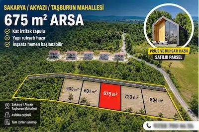 SAKARYA AKYAZI’DA KAT İRTİFAKLI, KREDİYE UYGUN VİLLA İMARLI SATILIK ARSA (PARSEL 43)