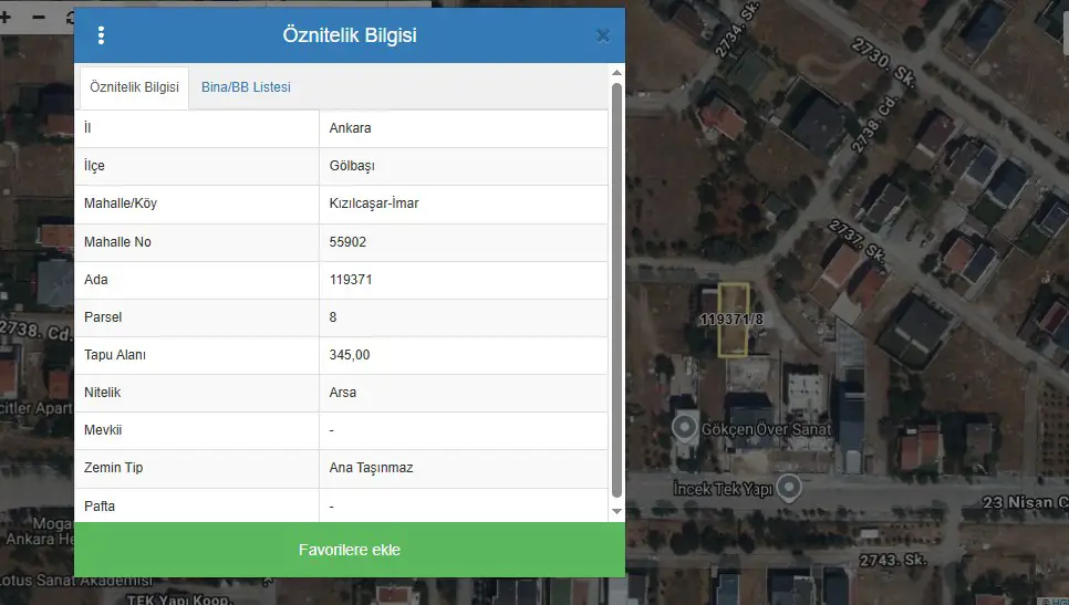 İNCEK TEK YAPI'DA, CADDE VE BULVAR YAKINI 345 M2 ARSA