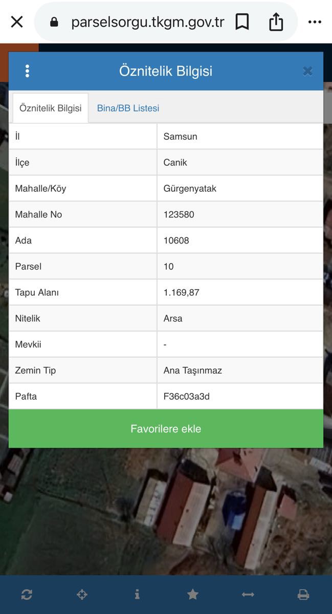 CANİK GÜRGENYATAK MAH.1.170M² KONUT İMARLI KAT KARŞILIĞI ARSA