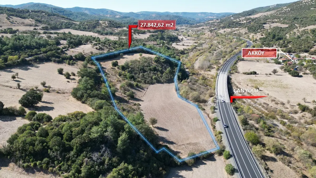 ÇANAKKALE ÇAN YOLU ASFALTA CEPHE SATILIK TARLA