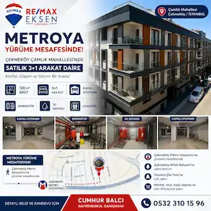 METROYA 6 DAKİKA! 2 BLOKLU BUTİK SİTEDE 3+1 ARAKAT SATILIK