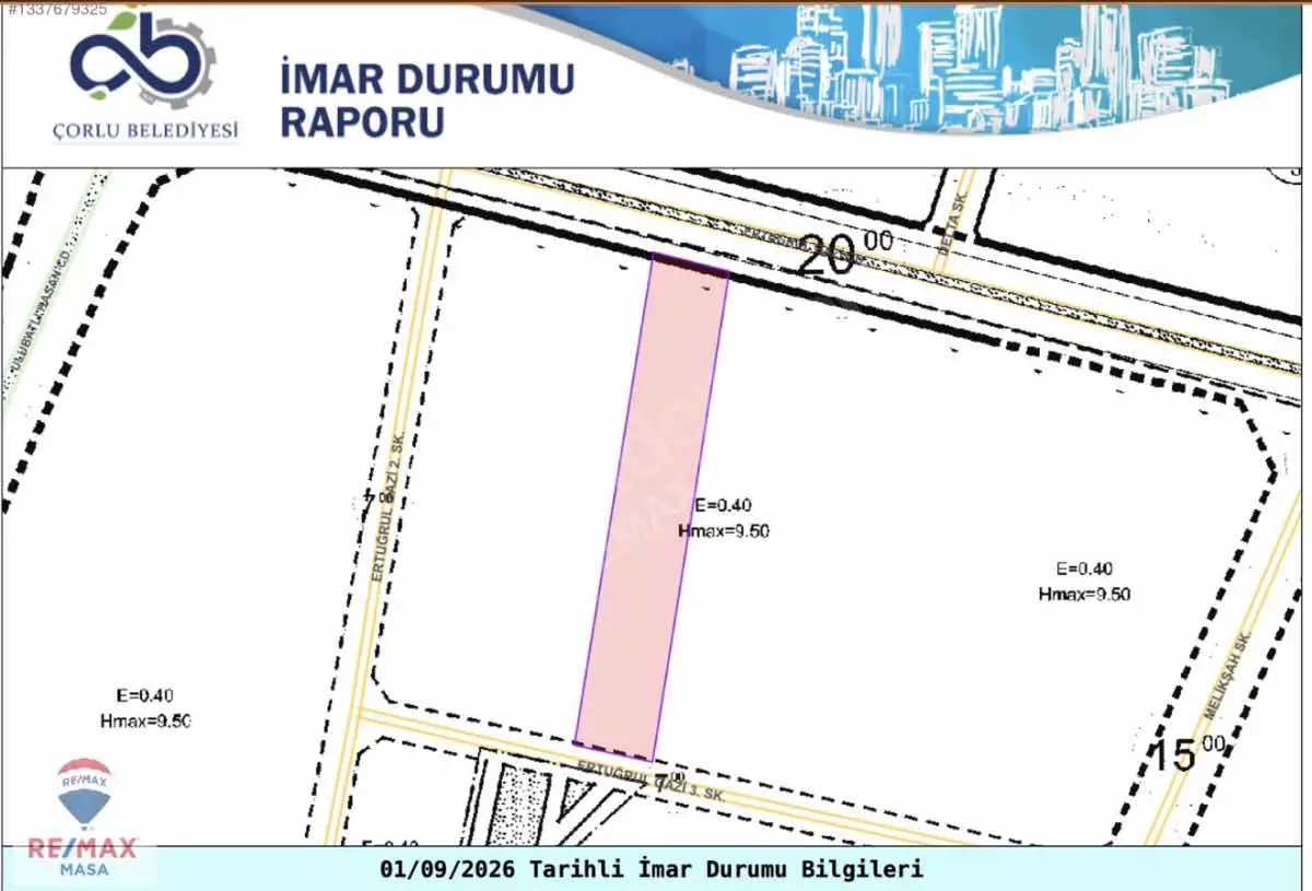 REMAX MASA ÇORLU ÖNERLER SATILIK VİLLA İMARLI ARSA