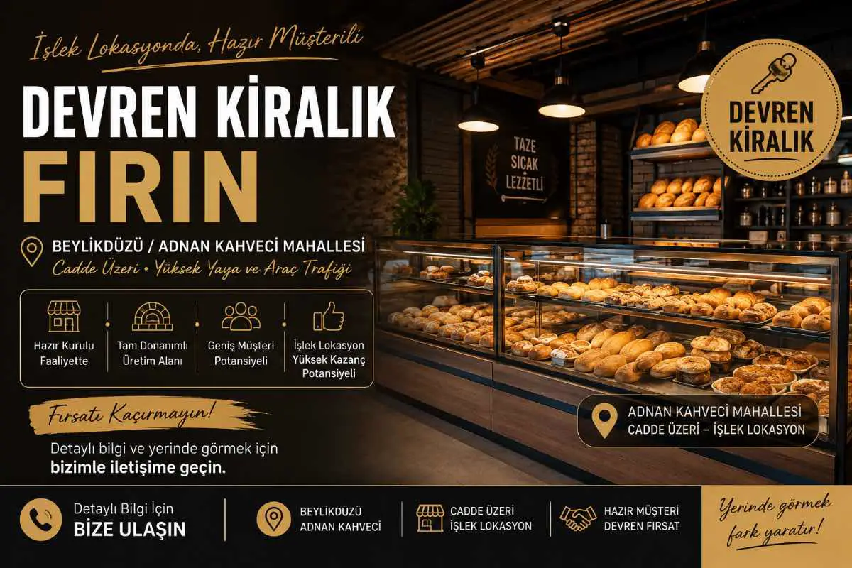 ADNAN KAHVECİDE CADDE ÜZERİNDE DEVREN KİRALIK FIRIN