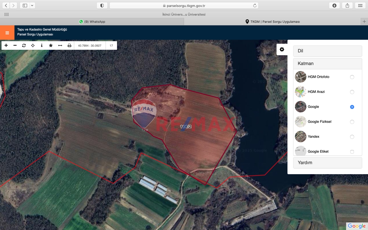 İZMİT BİBEROĞLUNDA 3 AYRI TAPU TOPLAM 144 DÖNÜM SATILIK TARLA