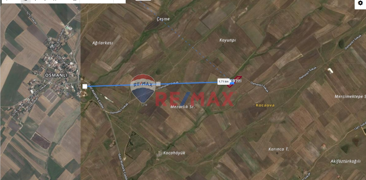 TEKİRDAĞ SARAY OSMANLI KÖYÜ 5657 M2 TEK MÜSTAKİL PARSEL SATILIK TARLA