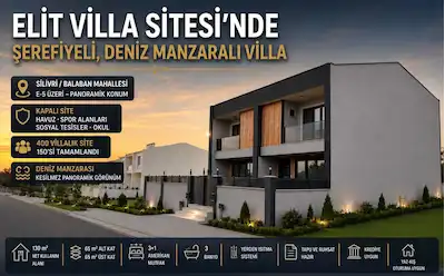 ELİT VİLLA SİTESİ’NDE | DENIZ MANZARALI | 3+1 LÜKS VILLA | HAVUZLU SITE | SIFIR