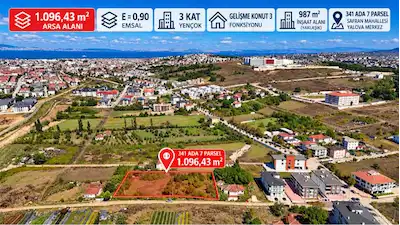 YALOVA SAFRAN | HASTANEYE 1KM | 1096 M2 KONUT PROJE ARSASI