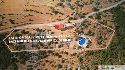 SEYDİKEMER DODURGA'DA 8.362 M² TEK TAPU HAVUZLU TAŞ EV