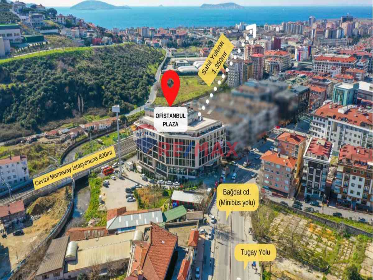 MALTEPE OFİSTANBUL PLAZA KDV'LI 385M2 KİRALIK İSKANLI BOŞ OFİS