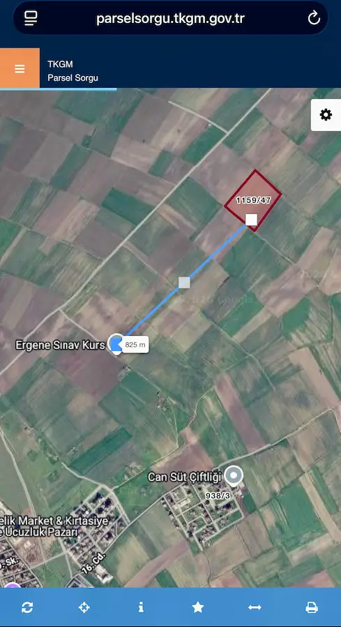 TEKIRDAG , ERGENE MERKEZE YAKIN SATILIK TARLA 34635M2