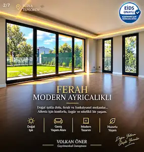 TUZLA TEPEÖREN' DE 7+2 TRIPLEKS OPTIMUM GREEN SATILIK VILLA