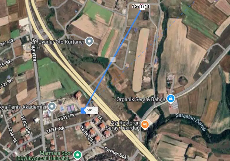 TEKİRDAĞ BÜYÜKYONCALI DA MERKEZE 700 MT MESAFEDE 331M2 ARSA