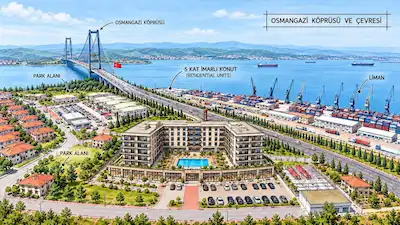 OSMANGAZİ KÖPRÜ MANZARALI OKSIJEN AVM KARŞISI DENİZE SIFIR ARSA