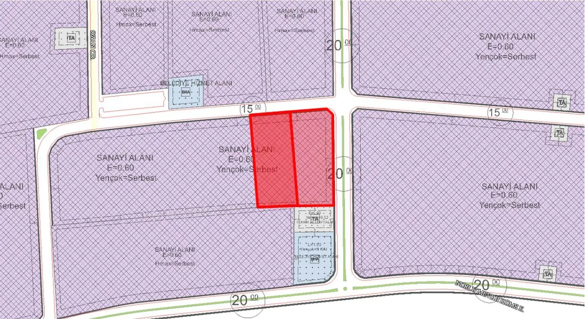 TEMELLİ CUMHURİYET MH., KÖŞE PARSEL, 10.000 M2 SANAYI ARSASI