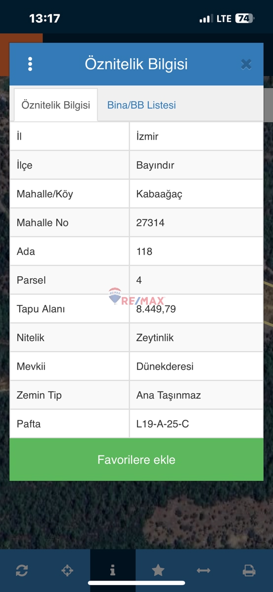 BAYINDIR KABAAĞAÇ SATILIK ZEYTİNLİK