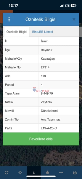 BAYINDIR KABAAĞAÇ SATILIK ZEYTİNLİK