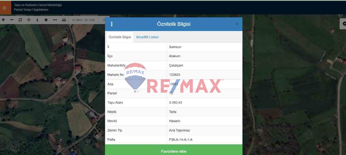 ÇATALÇAM'DA SATILIK TARLA