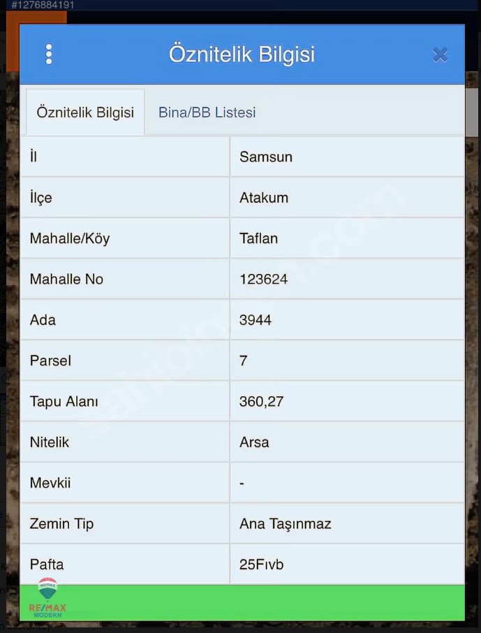 TAFLAN' DA 4 KAT İMARLI ARSA