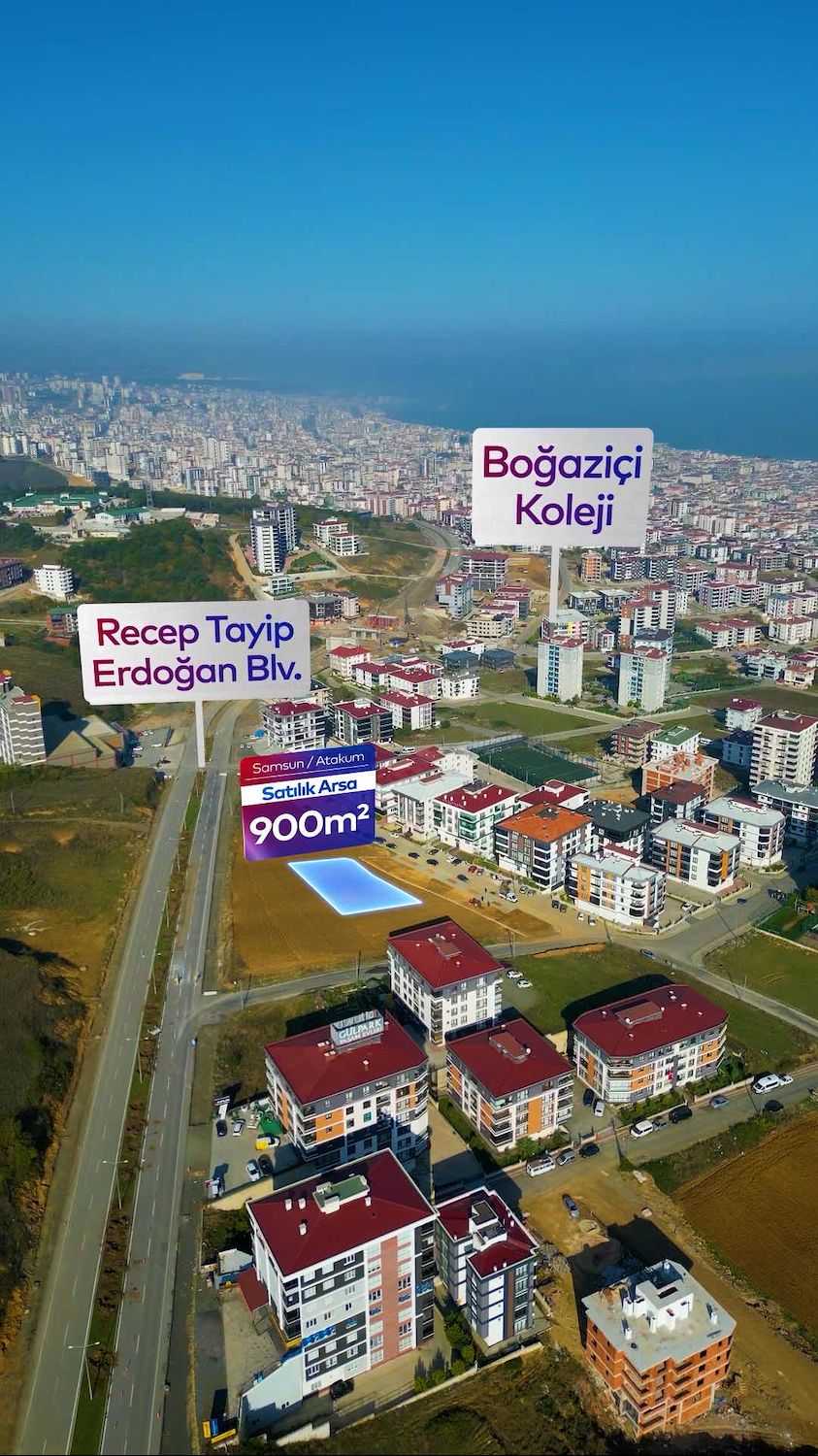 ATAKUM BALAÇTA R.T.ERDOĞAN BULVARINA 2.PARSEL 900 M2 ARSA İÇİNDE SATILIK HİSSE