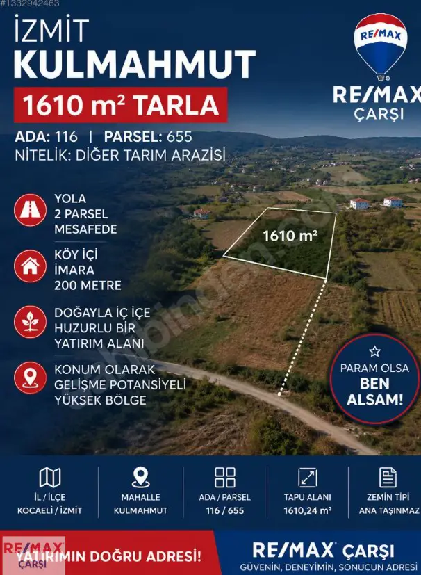 İZMIT KULMAHMUT MÜSTAKIL PARSEL TARLA