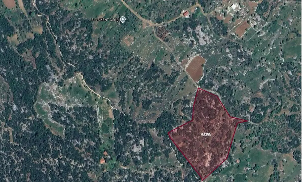 ANTALYA İBRADI DÜZLEN’DE MÜSTAKİL PARSEL 13.449 M² SATILIK TARLA (182 ADA 33 PARSEL)