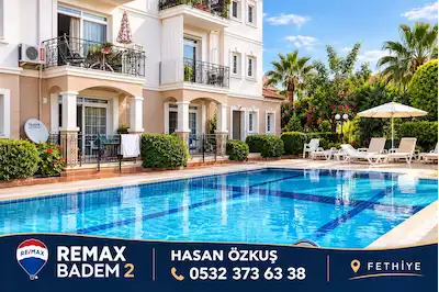 ÇALIŞ PLAJINA YAKIN HAVUZLU SITEDE MOBILYALI KIRALIK 2+1 DAIRE