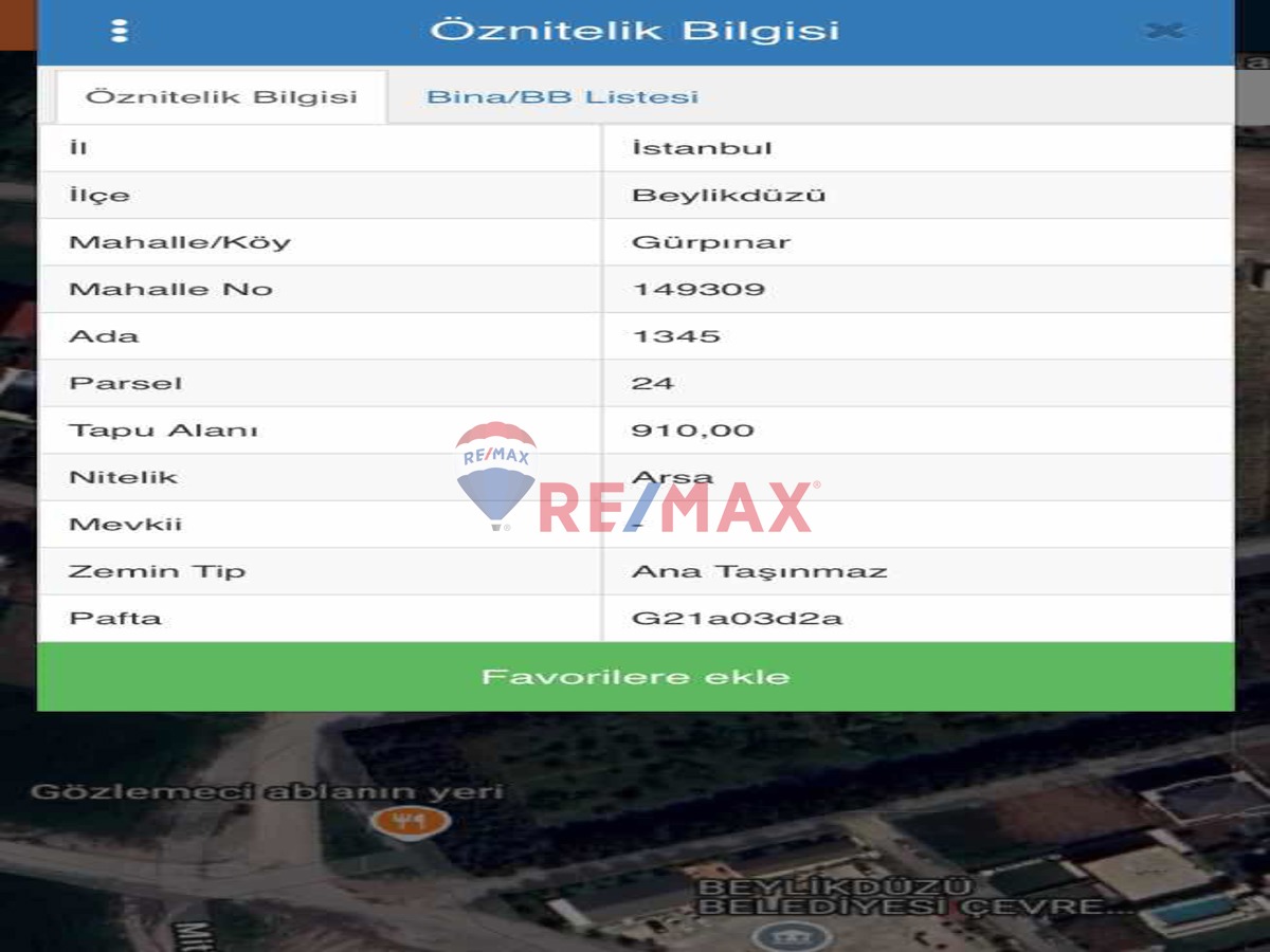 BEYLİKDÜZÜ DEREAĞZI MAHALLESİNDE 2474M2 VİLLA İMARLI ARSA