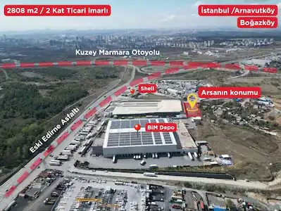 ARNAVUTKÖY BOĞAZKÖY DE MERKEZİ KONUM TİCARİ İMARLI SATILIK ARSA