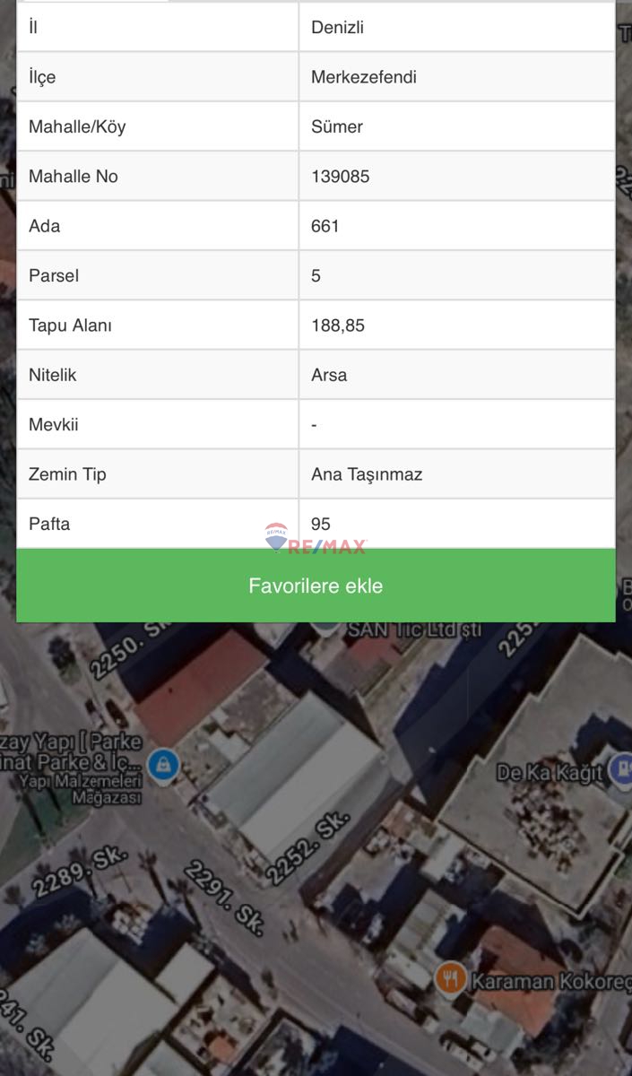 REMAX MODEL’DEN SÜMER’DE ODAK HASTANESİ ARKASI SATILIK ARSA