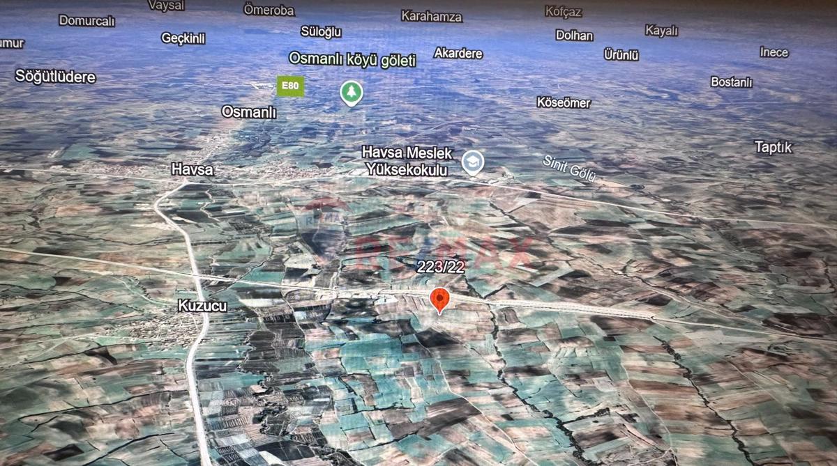 SATILIK EDİRNE HAVSA CUMHURİYET MAH.DE MÜSTAKİL TAPULU 6.890M2 TARLA