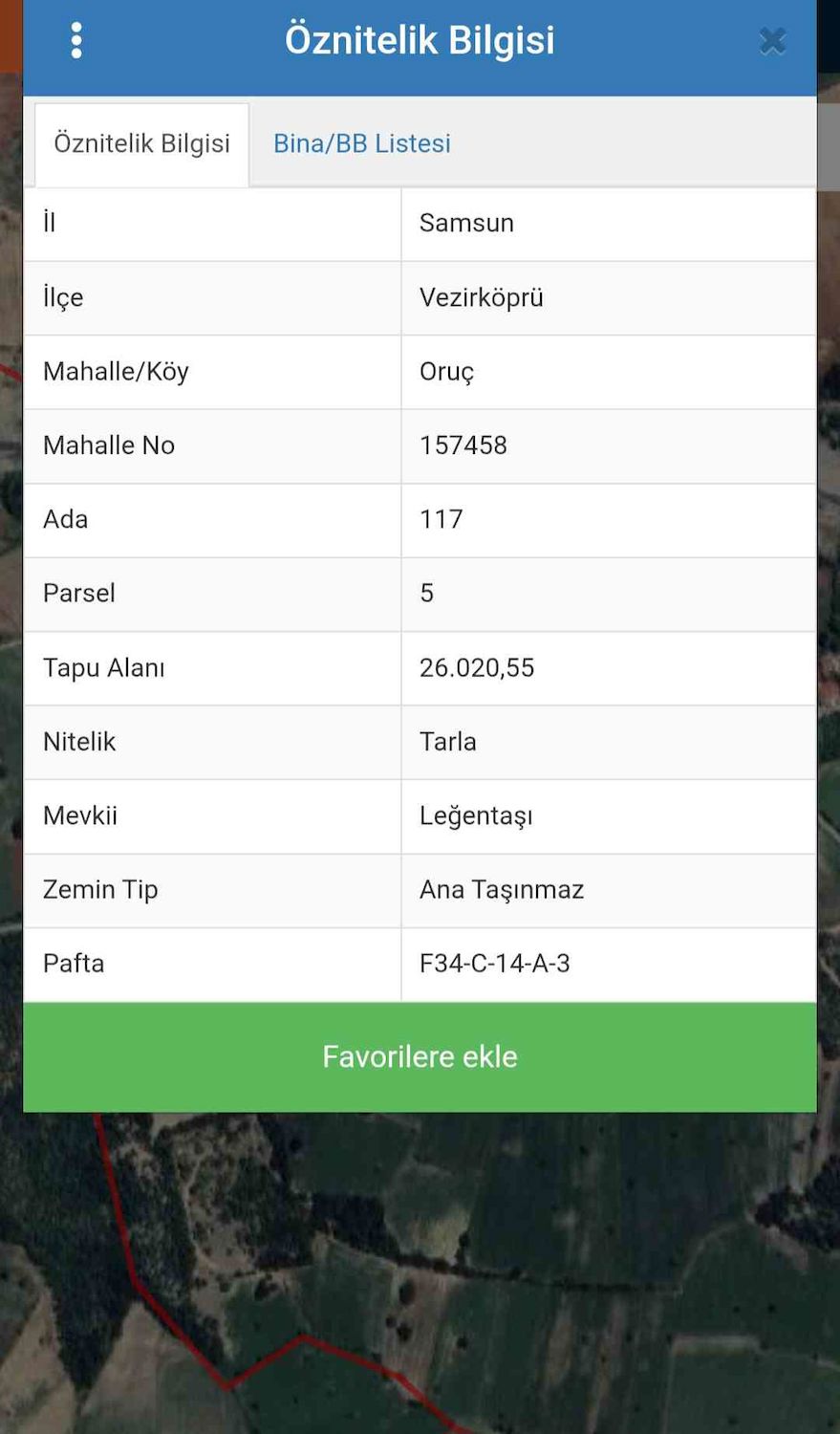 SAMSUN VEZİRKÖPRÜ ORUÇ MEVKİİNDE YERLEŞİME YAKIN TARLA