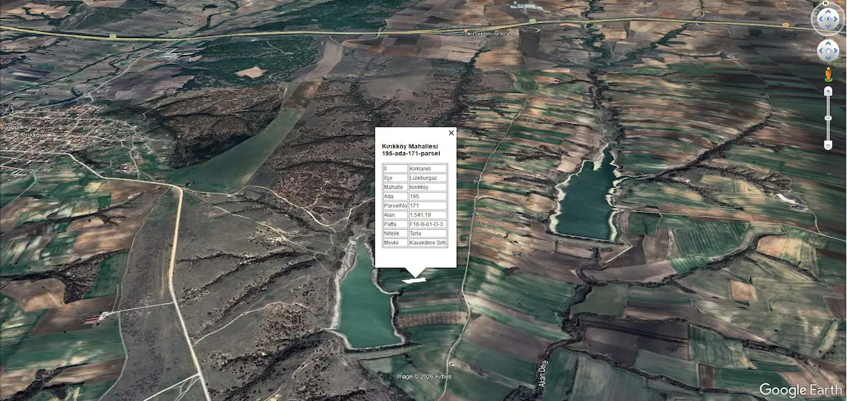 KIRIKKÖYDE BARAJ MANZARALI SATILIK 1541 M2 ARSA 2