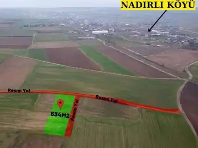 BABAESKİ NADIRLIDA 634 M² | 2 CEPHESİ YOLA CEPHELİ | BAĞ TAPU