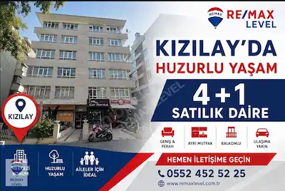 **KIZILAY İNKİLAP SOKAK ARA KAT FERAH OTOPARKLI GENİŞ 4+1 DAİRE*