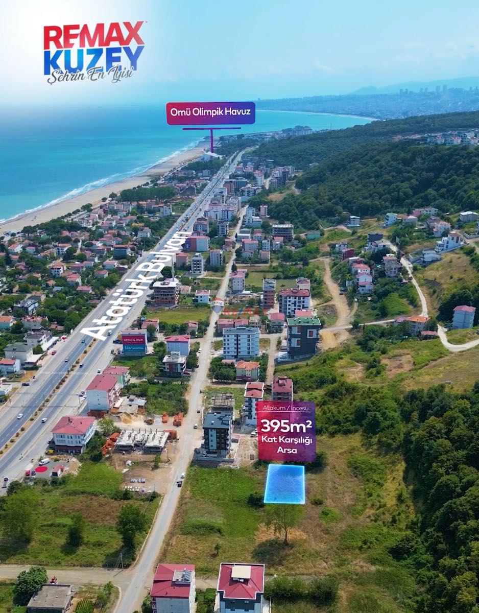 ATAKUM İNCESUDA KAT KARŞILIĞI KÖŞE PARSEL ARSA