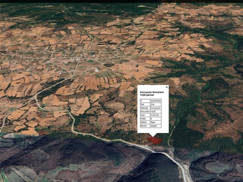 ÇANAKKALE ÇAN'DA 5066 M2 SATILIK TARLA 