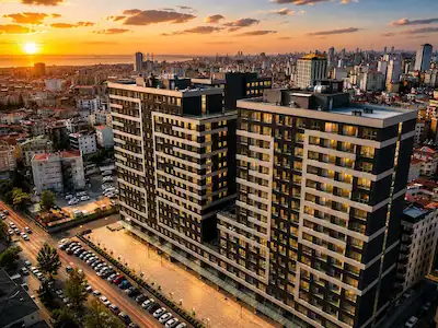NK TAMDRAGOS İSKANLI SIFIR 8.KAT 88M² BALKONLU 2+1 ADA MANZARALI