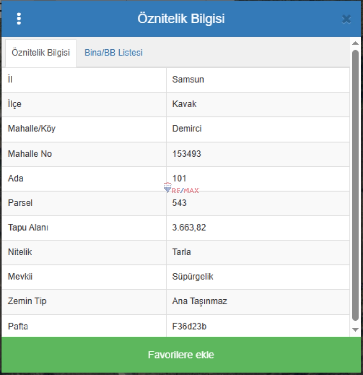 KAVAK DEMİRCİ'DE 3663M2 FIRSAT TARLA