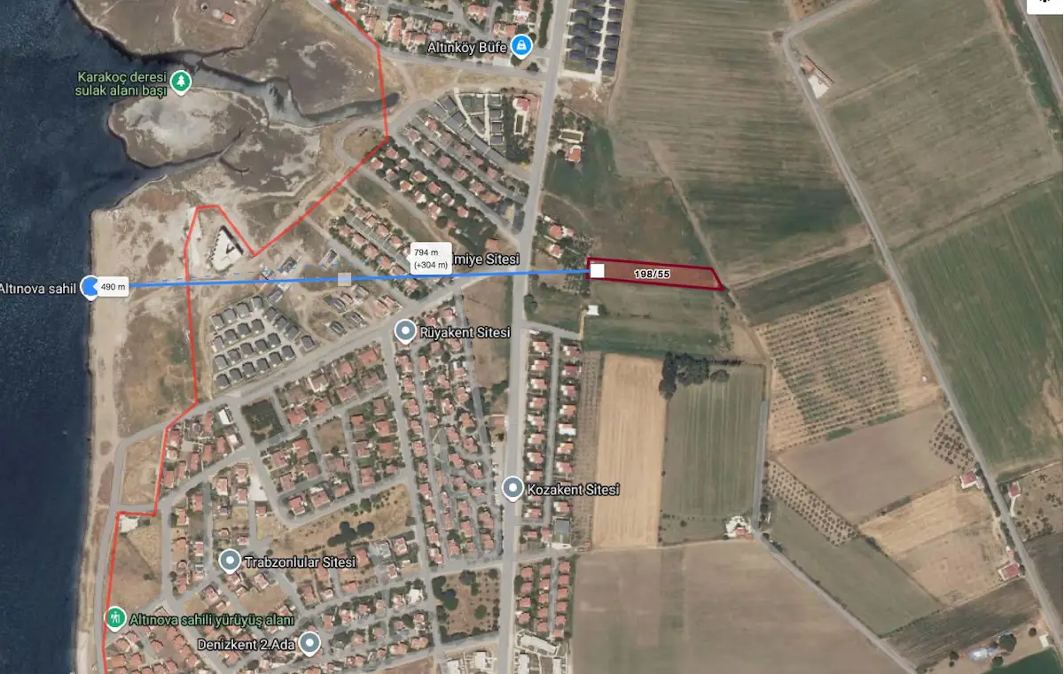AYVALIK ALTINOVA'DA 525 M2 HİSSELİ SATILIK TARLA