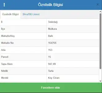 TEKİRDAĞ MALKARA BALLI MAH.’DE MÜSTAKİL PARSEL SATILIK TARLA (ADA 153 / PARSEL 15)