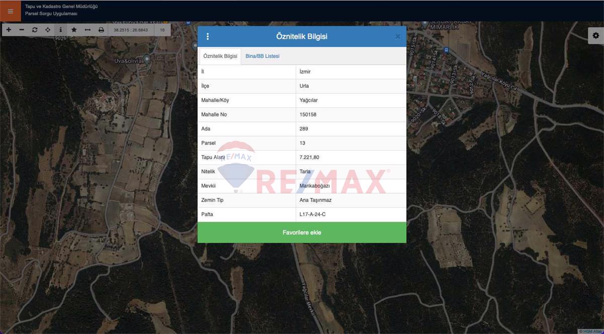 FIRAT UÇAR 'DAN URLA YAĞCILARDA MERKEZE ÇOK YAKIN 7221 M2 TARLA