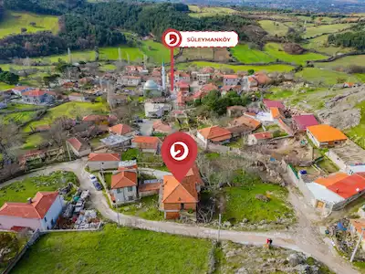 ÇANAKKALE AYVACIK SÜLEYMAN KÖY SATILIK 614 M2 ARSA VE KÖY EVI