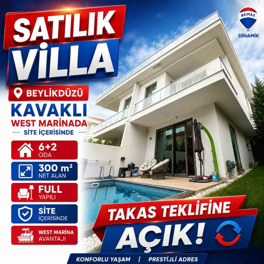 WEST MARİNADA SİTE İÇİ 6+2 VİLLA