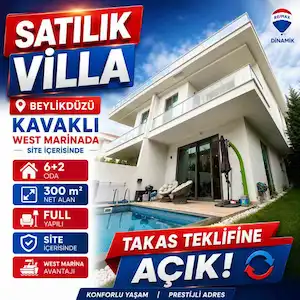 WEST MARİNADA SİTE İÇİ 6+2 VİLLA