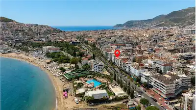 ALANYA MERKEZDE DENİZE SIFIR, KALE-DENİZ MANZARALI SATILIK DAİRE