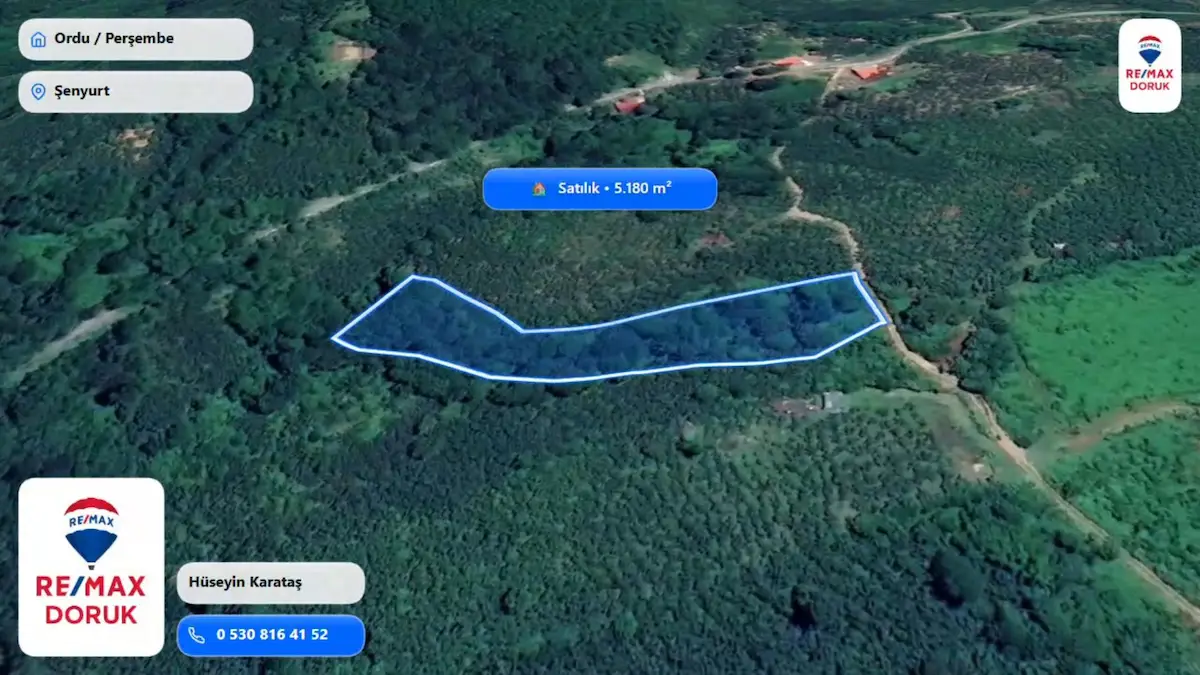 PERŞEMBE ŞENYURT'TA YOLA CEPHE 5180 M2 BAĞ & BAHÇE ARAZİ