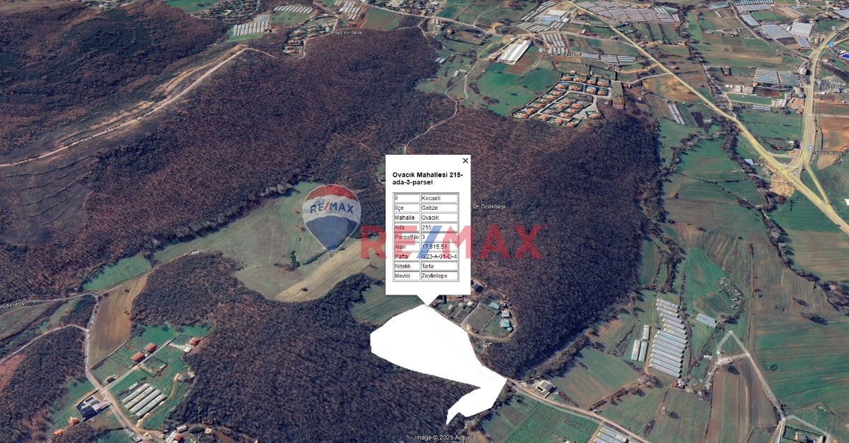 40 VİLLALIK PROJEYE UYGUN | TEK TAPU | GEBZE OVACIK – 17.916 M²