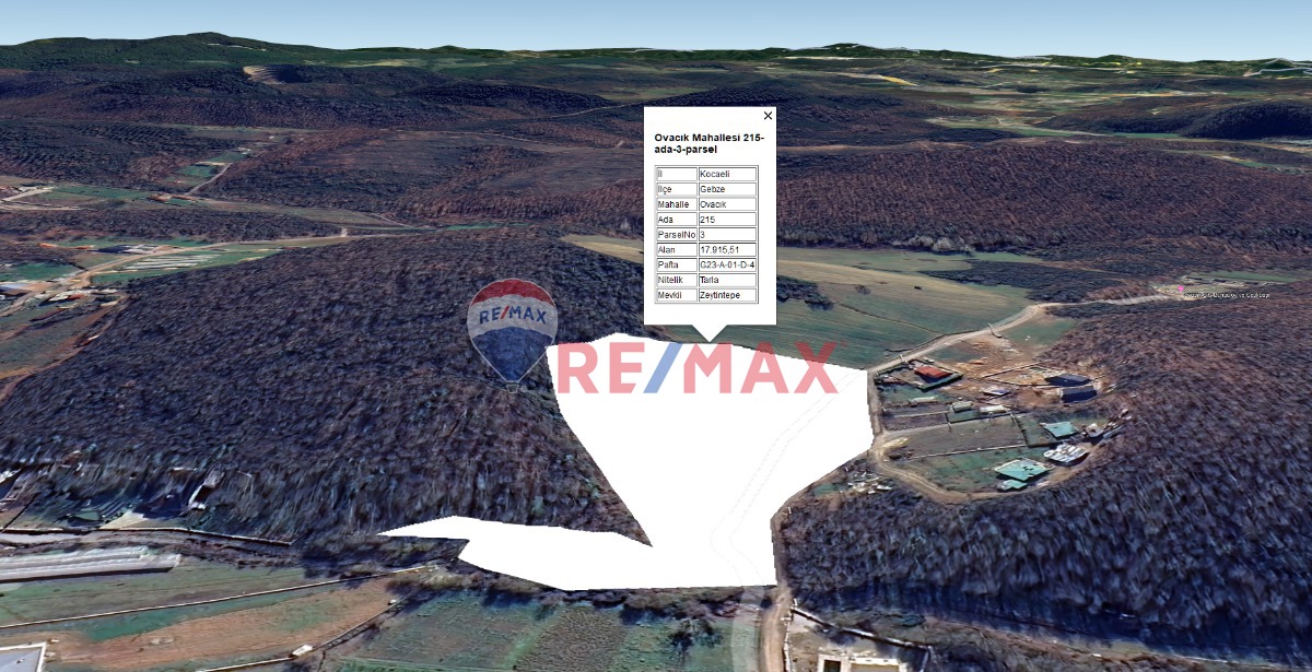 40 VİLLALIK PROJEYE UYGUN | TEK TAPU | GEBZE OVACIK – 17.916 M²